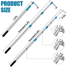 DOFIMATE Cargo Grabber Pickup Truck Bed,6.3 FT Truck Cargo Retriever,Heavy Duty Truck Bed Accessories, Truck Bed Reach Tool with 2Hooks