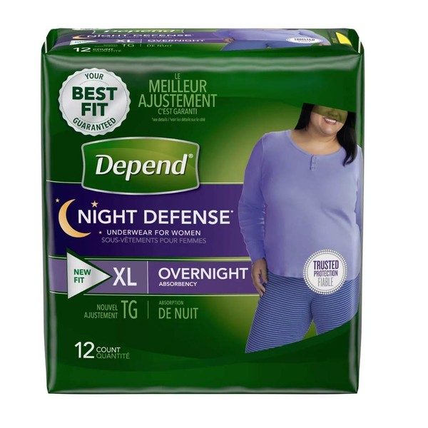 DependsWomen Overnight Disposable Underwear Extra Large