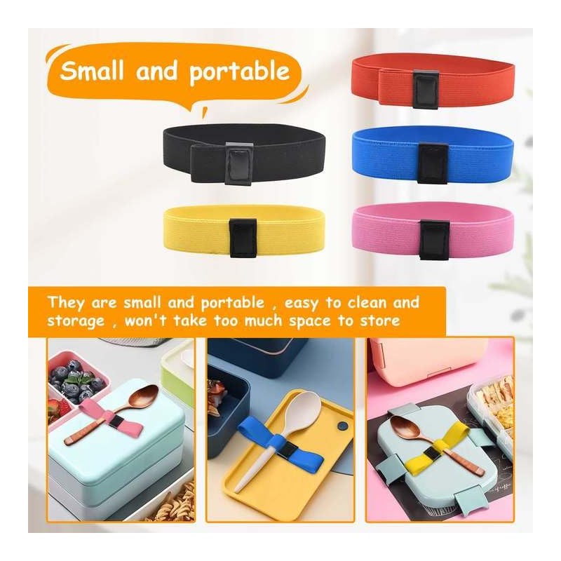 Yallmie 5Pcs Lunch Box Bands Elastic, Lunch Box Elastic Strap
