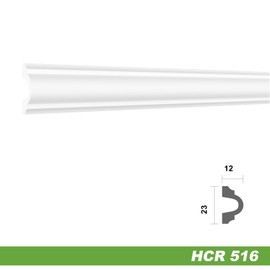 HEXIM Stucco Decoration Made of HDPS/PU White - Stucco Frame Wall Decoration Picture Frame - HCR Wall Strips (2 Metres HCR516) Stucco Decoration Frame Panelling White