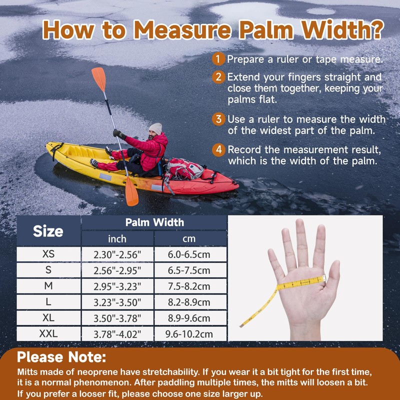 Tontron 3mm Neoprene Paddling Kayaking Mitts (Large)