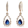 Teppdfann Sapphire Blue Dangle Earrings for Women – Elegant Gold