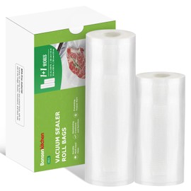 Bonsenkitchen Vacuum Sealer Bags Rolls, 8in x 50ft & 11in x 50ft Durable Food Sealer Bags, Commercial Grade, Heavy Duty, BPA Free, Seal a Meal, Great for Food Storage & Sous Vide Cooking, VB25