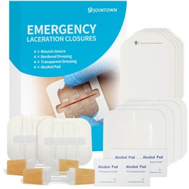 Emergency Laceration Closures, Zipstitch Wound Closure Device (4 Set) - 2 Types Laceration Repair Without Stitches, Easy to Use Wound Closure Kit for Home, Outdoors