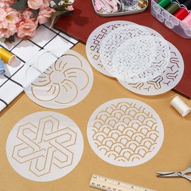 FREEBLOSS 12Pcs 6 * 6inch Plastic Sashiko Stencils Drawing Line Template for Hand Quilting Japanese Traditional Patterns Sashiko PET Templates Embroidery Stencils for Hand Sewing Lovers
