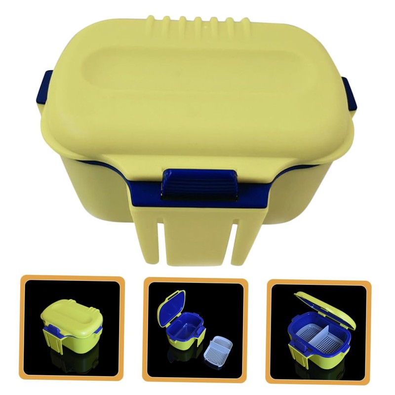 BUGUUYO Dual Layer Fishing Bait Holder Container Capacity Worm Storage