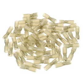 sourcing map 60PCS Female Spade Connector, 12-10 AWG Quick Disconnect Wire Connector Crimp Terminal Waterproof Insulated for Automotive Marine, Yellow