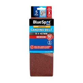 Blue Spot Tools 5 PCE 80 Grit 75 X 457MM Sanding Belt