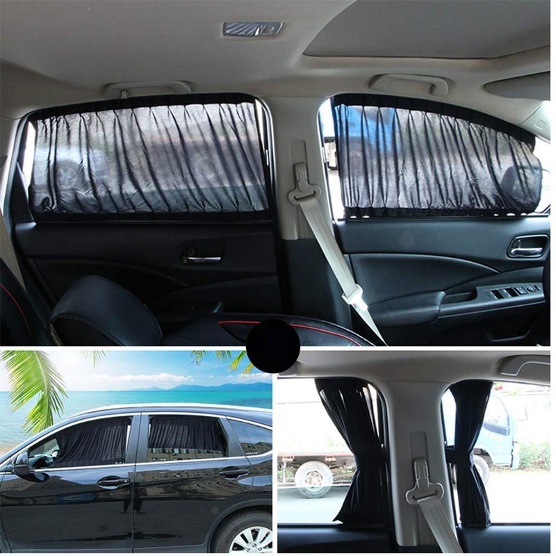 2pcs Car Side Window UV Protection Curtain Sun Shade Vehicle