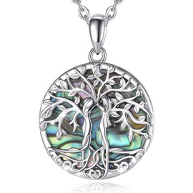 CELESTIA Tree of Life Necklace 925 Silver Women's Tree of Life with Pendant Women's Jewellery Gift for Mother's Day for Mum Grandma Aunt, Sterling silver, Not applicable