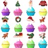 24pcs Merry Christmas Cupcake Toppers Set Happy Birthday Gingerbread, Sanda,