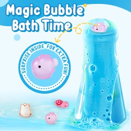 TUZT Kids Bath Bombs Potions Kit with 12PCS Surprise Toys Inside & 6PCS Bubble Bath Bottles for Toddlers (Glow)