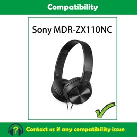 ACCOUTA Ear Pads Compatible with Sony MDR ZX110NC MDRZX110NC MDR-ZX110NC Headphones Replacement Ear Pads with Durable Fabric/Breathable Protein Leather and Memory Foam