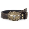KorhLeoh Cowboy Belt for Men Women Western PU Leather Studded