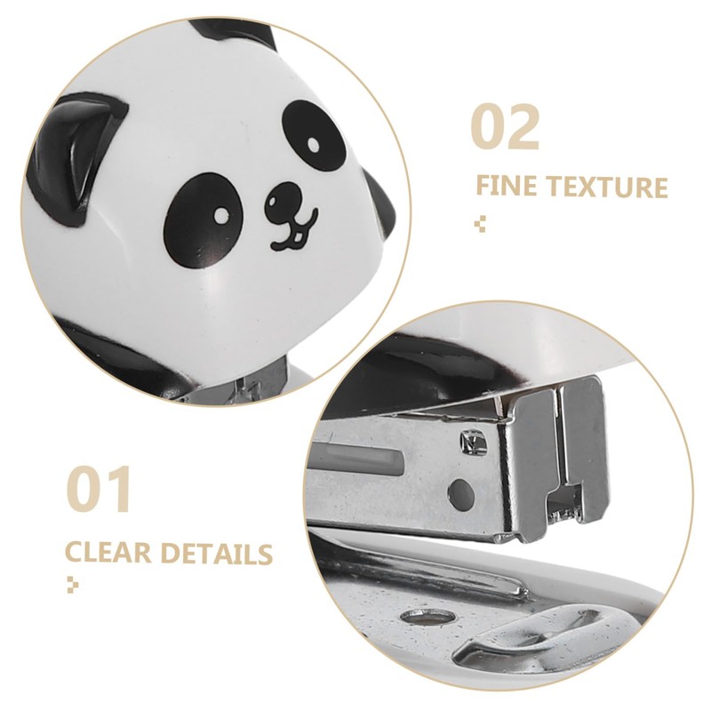 Operitacx Mini Panda Heftgerät Niedlicher Handlicher Schreibtischhefter Für Büro Und