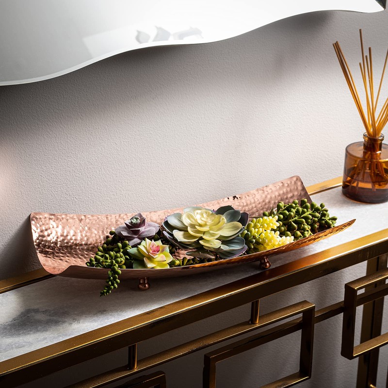 Colleta Home Rectangular Copper Serving Tray- Copper Serving Tray and