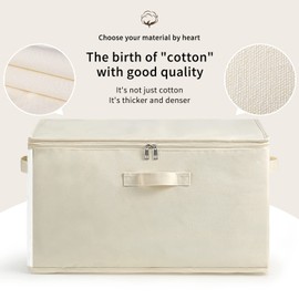 6-Pack Large Canvas Comforter Storage Bags Closet Organizer for Clothes Sweater Clothes Organizer with Dual Zipper Three Carrying Handles for Blanket Closet Storage Container