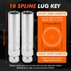CASOMAN 2-Piece 10 Spline Lug Nut Key, Wheel Lock Removal