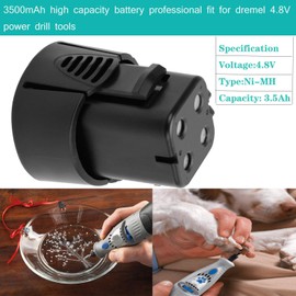 CREABEST 2Packs 3500mAh Ni-MH 4.8 Volt MiniMite Battery Compatible with Dremel 755-01 7300-N/8 MiniMite, 7300-PT Pet Nail Include One Charger