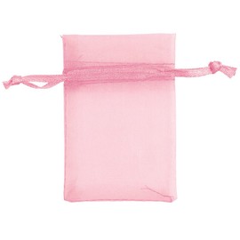 SSWBasics Pink Organza Drawstring Pouches - Case of 100
