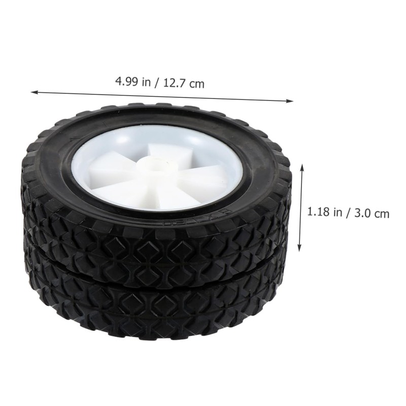 CHILDWEET 2pcs Solid Mute Rubber Casters for Lawn Mowers and