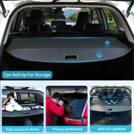 Cargo Cover Compatible with Acura RDX 2019-2025, Retractable Rear Trunk Organizer Trunk Cover with Rear Curtain Privacy Security Screen Shield Shade, Canvas