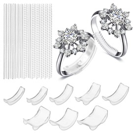 20 Pcs Ring Sizers for Loose Rings Invisible Ring Size Adjuster Guard Resizer Ring Tightener Spacers for Women Loose Ring Sizing Kit 2 Styles Fit Any Ring Extender Make Ring Fit Tighter