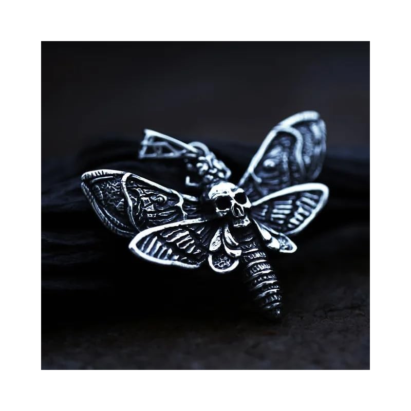 Bray Wyatt The Fiend Stainless Steel Moth Logo Pendant Necklace