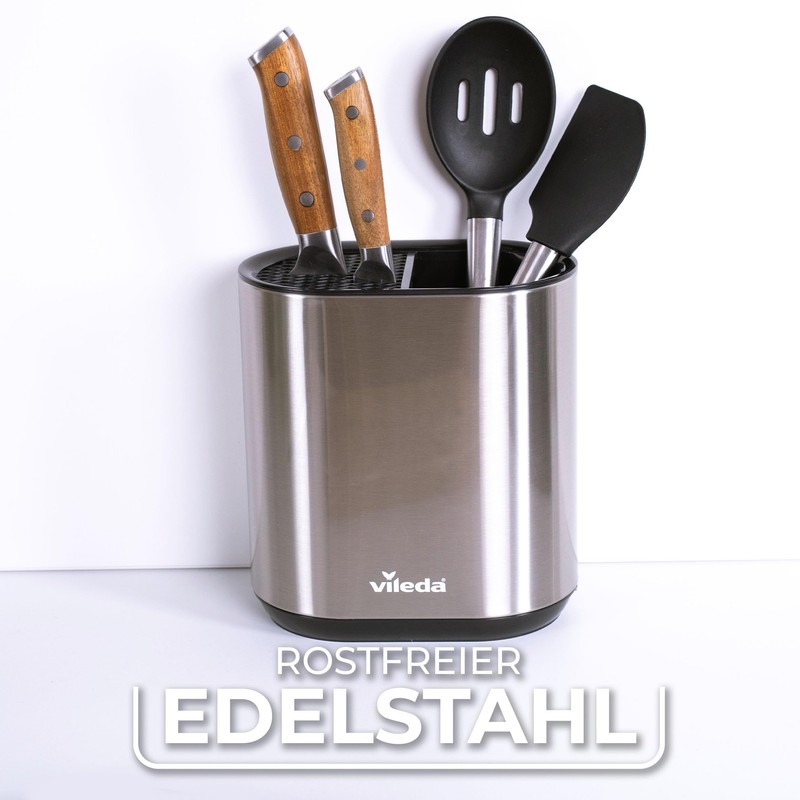 vileda Kitchen Organiser Stainless Steel - Container for Storage of