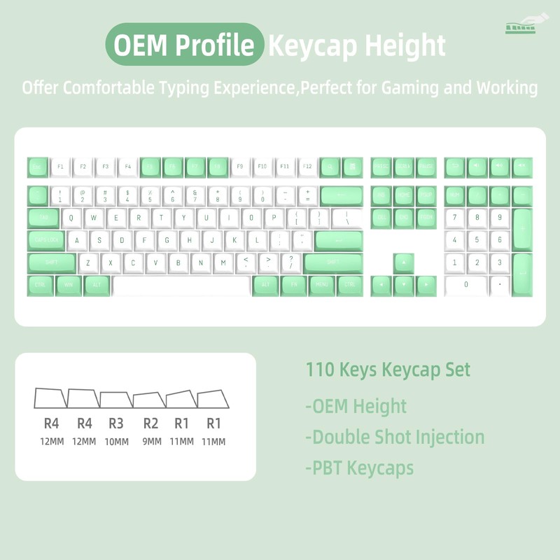 ATTACK SHARK PBT Keycaps Cherry Profile Double-Shot Full Keycap Set