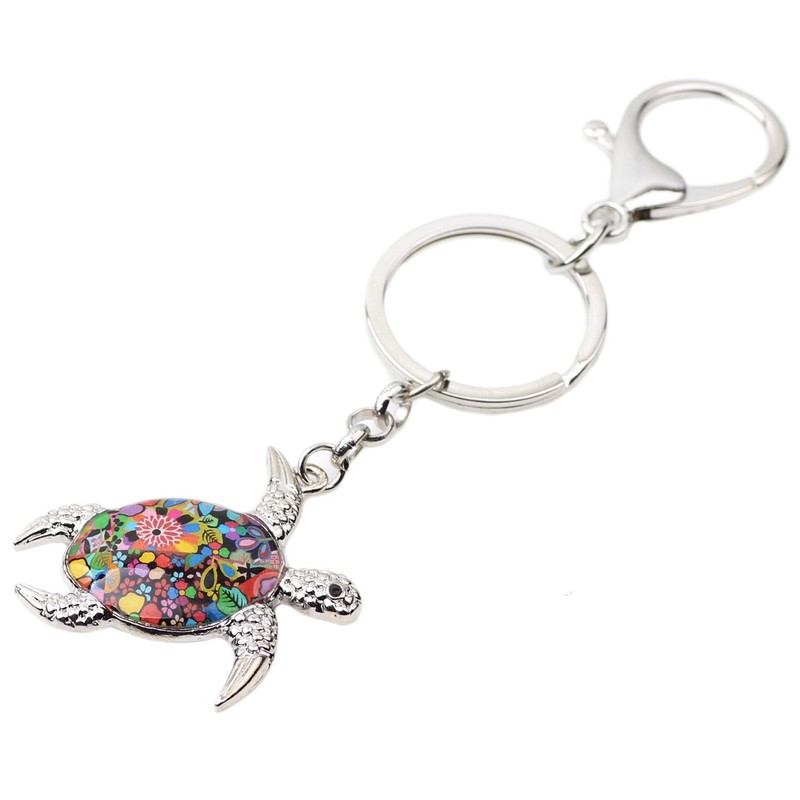 DUOWEI Cute Turtle Key Ring Tortoise Decorative Sea Turtle Gifts