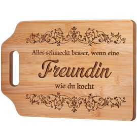 Giftasy Gift Girlfriend Birthday – Engraved Bamboo Chopping Board, Best Friend Gifts, Birthday Gift, Everything Tastes Better When a Girlfriend Like You Cooking