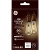 GE Vintage Style LED Light Bulbs, 60 Watt, Clear Finish,