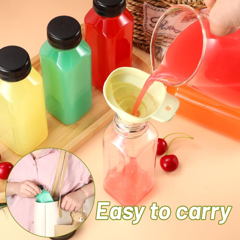 Yoosso 10 Pack 13.6oz/400ml Plastic Juice Bottles with Tamper Seal
