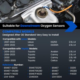 SYKRSS Oxygen O2 Sensor 8946733210 Downstream Compatible with Toyota Avalon Camry Celica, Compatible with Lexus ES250 ES300h 2.5L L4 Oxygen Sensor Replacement 89467-F4020, 234-9304, 1PCS