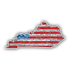 Kentucky USA Flag State Map Vinyl Sticker Car Bumper Decal