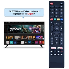 PZL New Replace Remote Control for ALDI BAUHN ATV55UHD ATV65UHD Series Ultra HD Smart LCD LED TV ATV55UHDS-0519 with Netflex and YouTube Shortcut App Keys, for Kogan Series 8 LU8010 KALED55LU8010STA