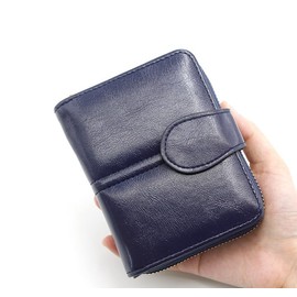 DUOBAGMA Women's Purse Made of Smooth and Soft PU Leather, Women's Small and Short Format, Ladies in Very Beautiful Colours with Purse Women's Zip, blue, Casual