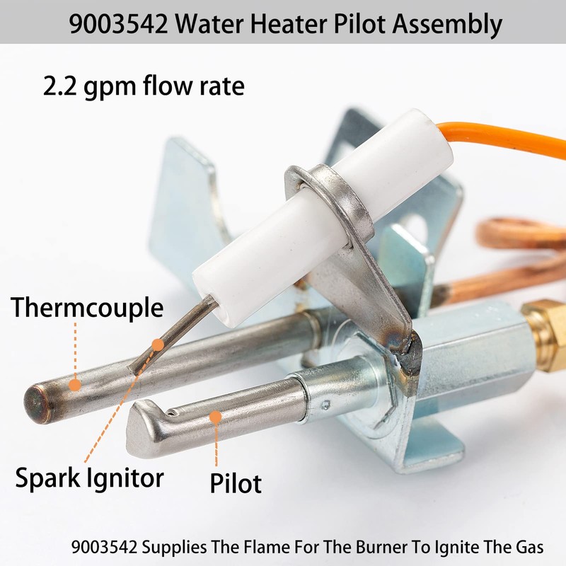 9003542 Water Heater Pilot Assembly NAT Gas Burner Assembly Replace
