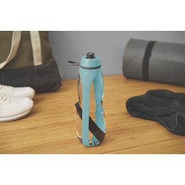 black + blum Eau Good Duo Sports Water Bottle | Filter Water Using a Traditional Japanese Binchotan Charcoal or Infuse with Fruit, Supercharge Your Hydration, BPA Free Bottle, Blue