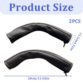 GXGM Pack of 2 Pram Handle Covers, PU Leather Protective Cover, Black, Pram Accessories for Babyzen Yoyo Yoya, Handle Protector Cover for Pushchair Armrest, black