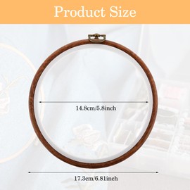2 Pack Cross Stitch Hoop Imitated Wood Embroidery Frame Embroidery Hoops 6 Inch Round Plastic Embroidery Hoop for Art Craft Sewing and Hanging Ornaments Decor