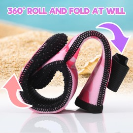 Kids Water Socks 3mm, Neoprene Anti-Slip Sand Socks for Swimming Surfing Beach Diving Boots Water Sports, Keep Feet Warm and Safe (Rose, 8-9 Adult)