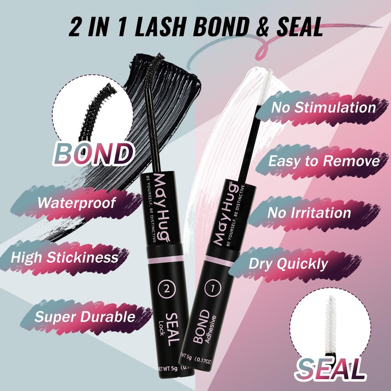Mayhug Lash Cluster Kit 144 Pcs, 3D Lash Clusters 8-18/D