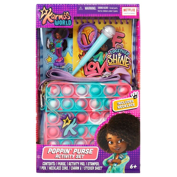 Poppin Purse Activity Set: Karma's World - Popping Sensory Fun, Engaging Fidget Popping Experience for Kids - Pop It Toy for Imaginative Play & Stress Relief, for Ages 6 and Up, Multicolor