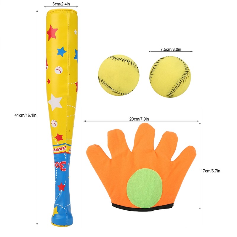 4PCS Sports Baseball Toys Soft Baseball Bat Ball Glove Set