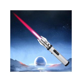 Butane Gas Lighter 360° Use Metal Outdoor Windproof Turbine Torch Jet Lighter  BBQ Welding  Tool 1PC Red Flame Excluding Butane Gas(Butane Gas Is Not Included/Self-Contained Gas Is Required) - Color: Silver