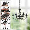 AUA 6-Light Black Chandelier, 22.8" Dining Room Light Fixture, Farmhouse
