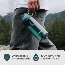 BOBBER 30 oz Tritan BPA-Free Sports Water Bottle with Fruit Infuser — Leak Proof, BPA Free & Dishwasher Safe — Impact Resistant Water Bottle with Twist Cap for Yoga, Climbing, Pilates (Deep Teal)