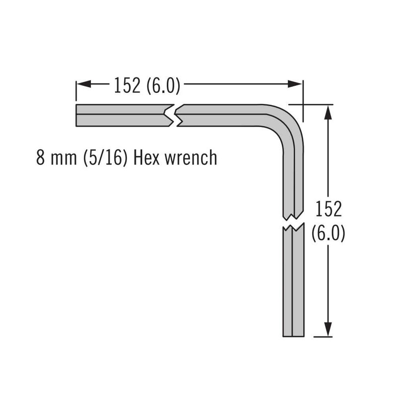 Southco Actuation Tool - 8mm 5/16" Hex Wrench Allen Key